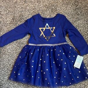 Cat & Jack Blue Dress with Gold Star